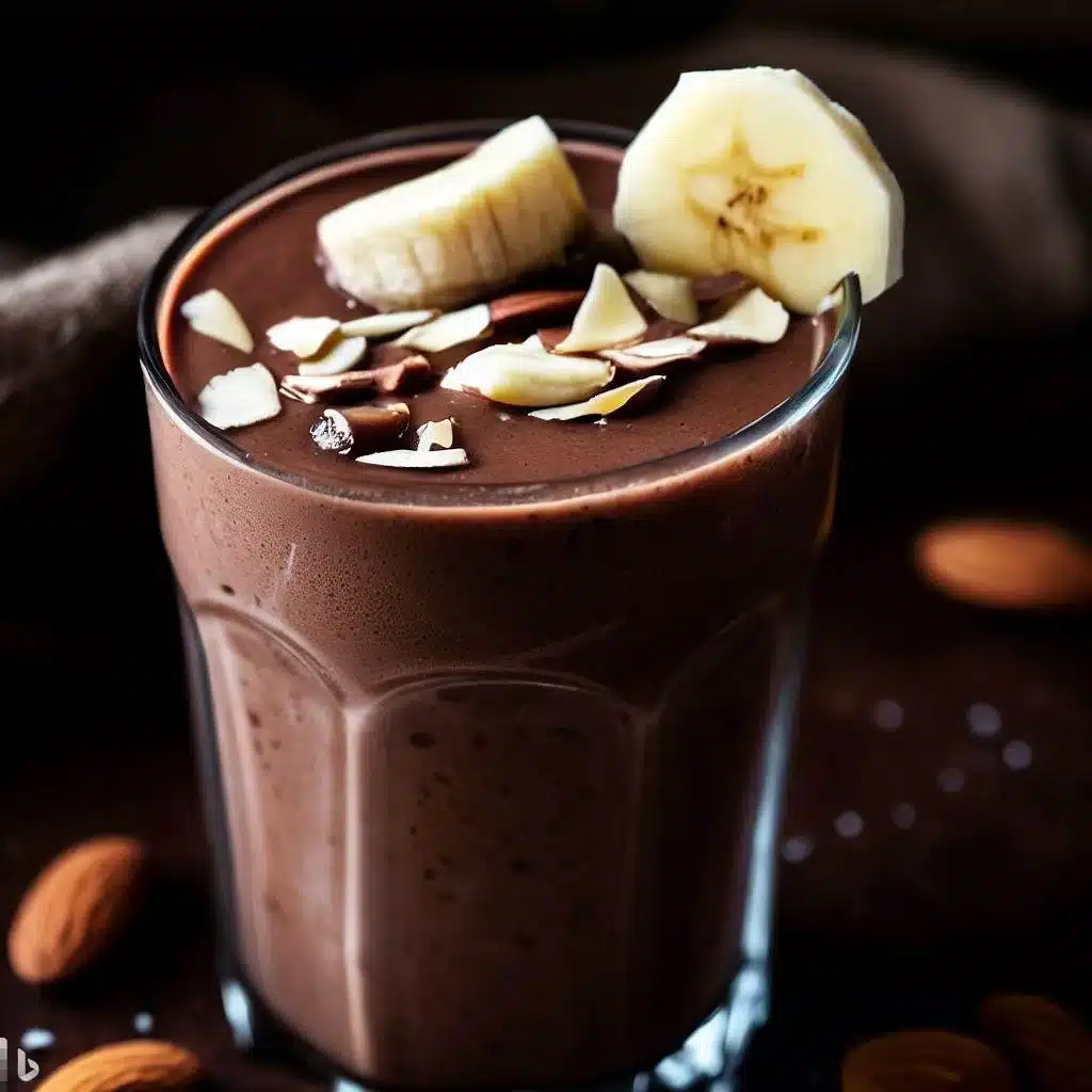 Opskrift på chokolade-banan-mandel smoothie