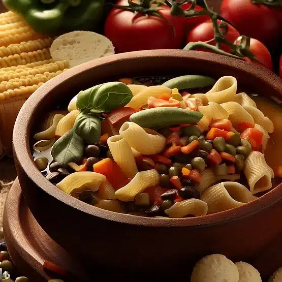 Italiensk minestrone med pasta og grøntsager