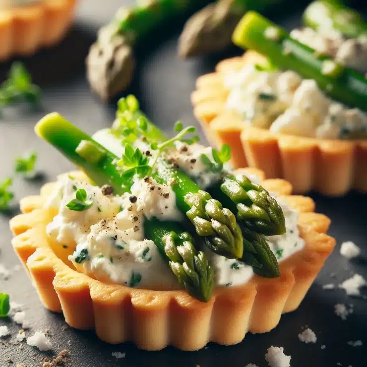 Opskrift på tarteletter med asparges og ricotta