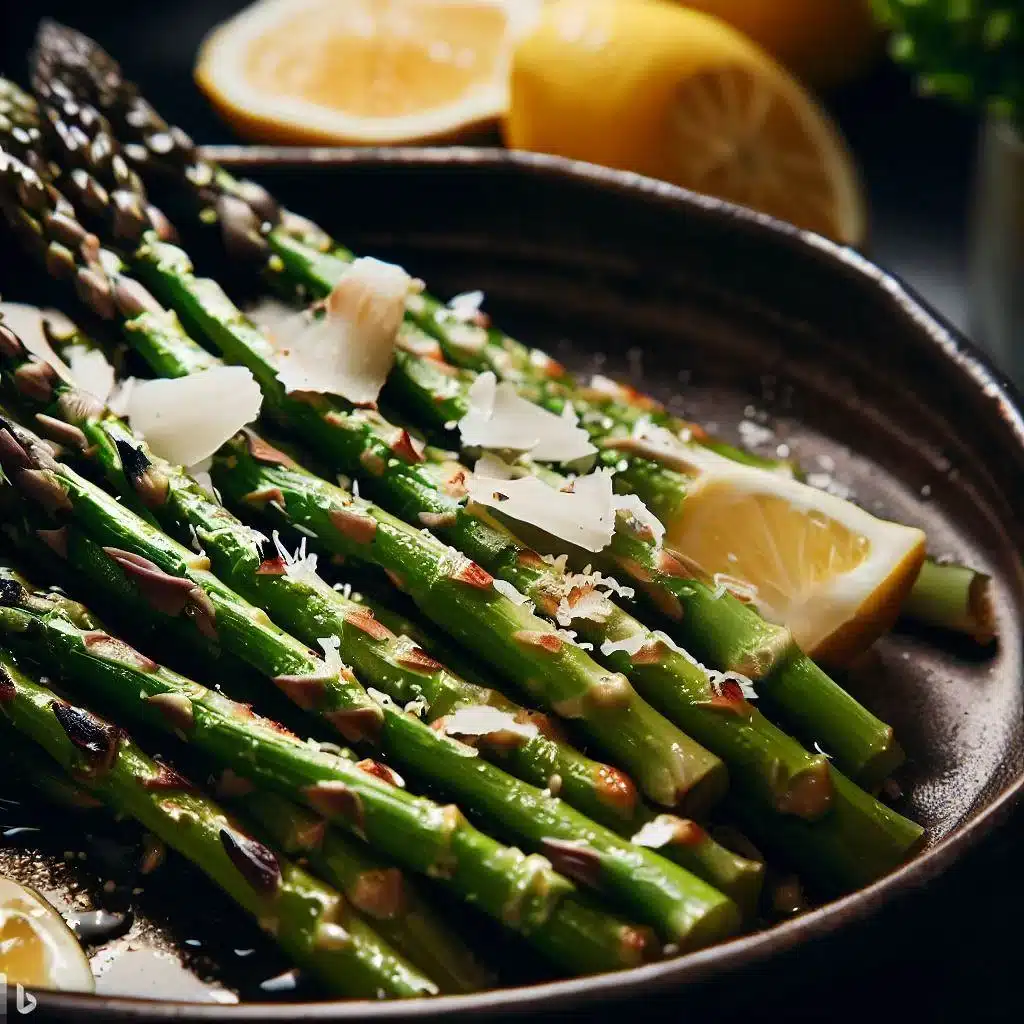 Opskrift på grillet asparges med citron og parmesan