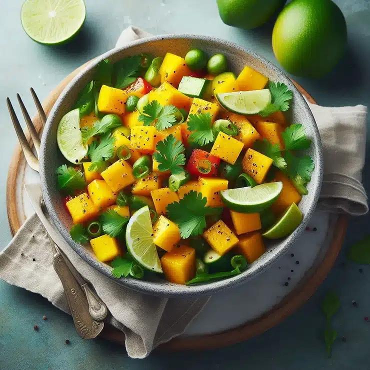 Caribisk mangosalat med lime og koriander Opskriften.nu