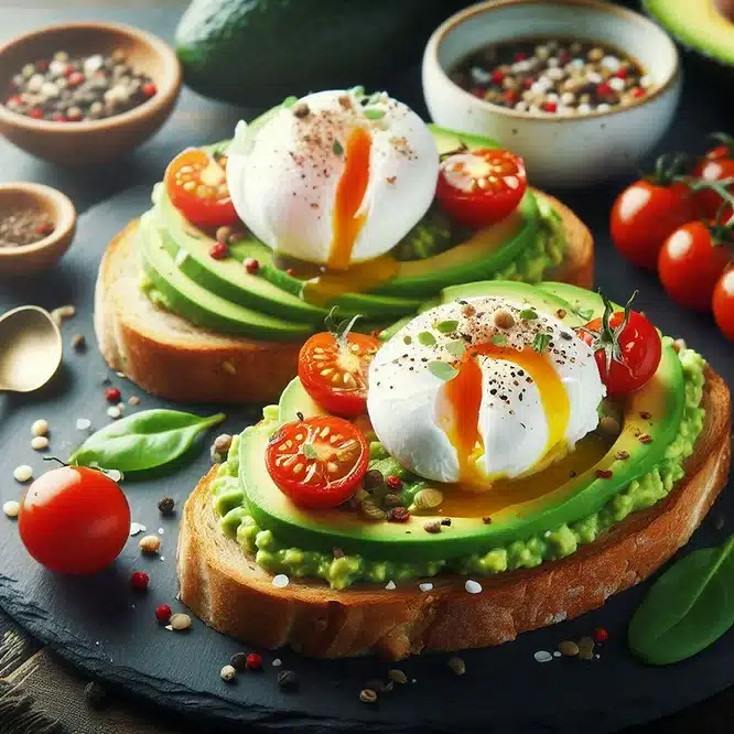 Avocado toast med pocheret æg 