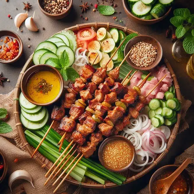 Vietnamesiske grillede svinekødsspyd (Thit Nuong)