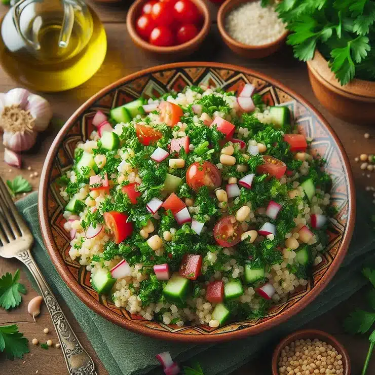 Libanesisk tabbouleh med bulgur og persille