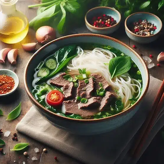 Pho - Vietnamesisk nudelsuppe med oksekød