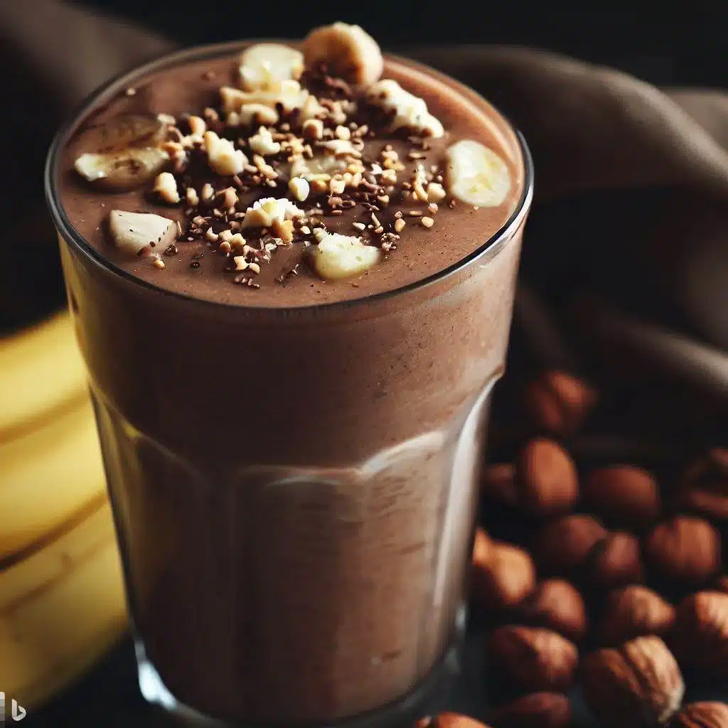 Chokolade-hasselnød-banan smoothie