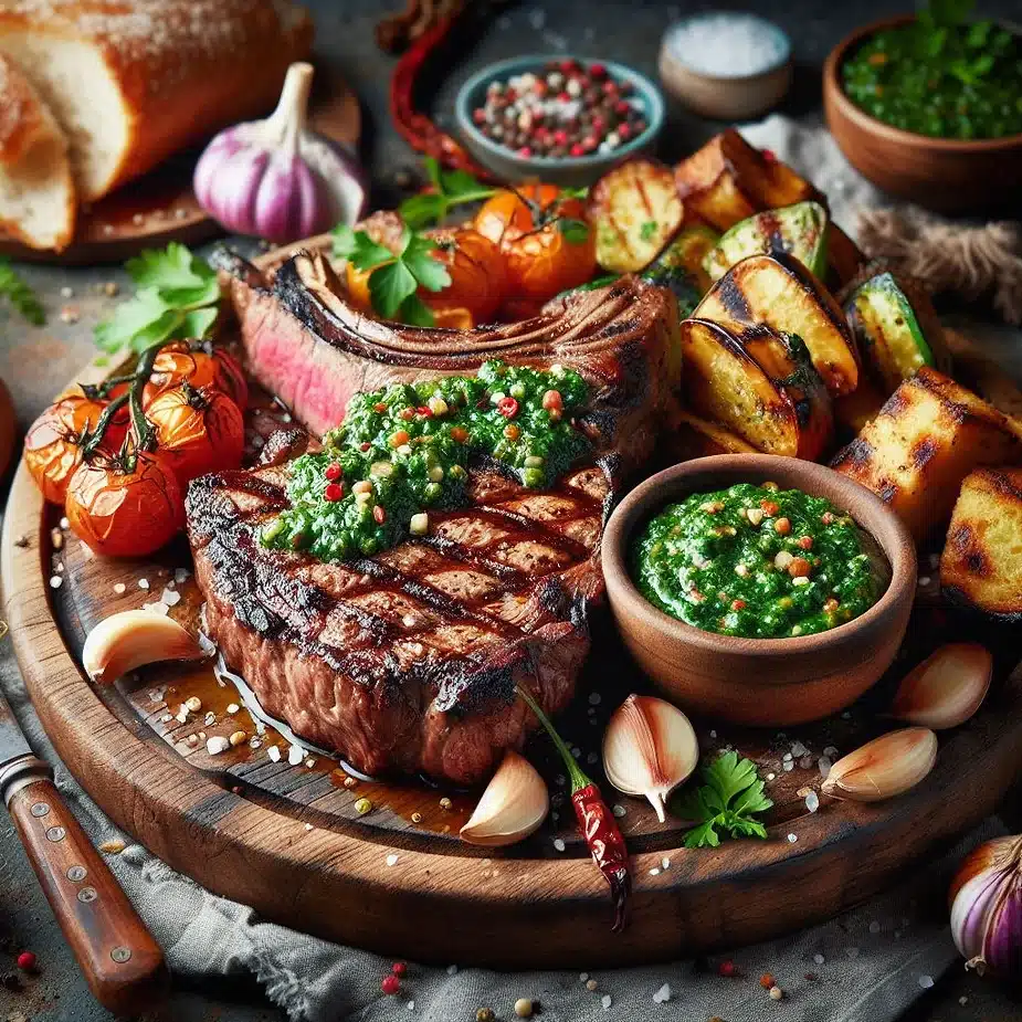 Opskrift på grillede bøffer med chimichurri