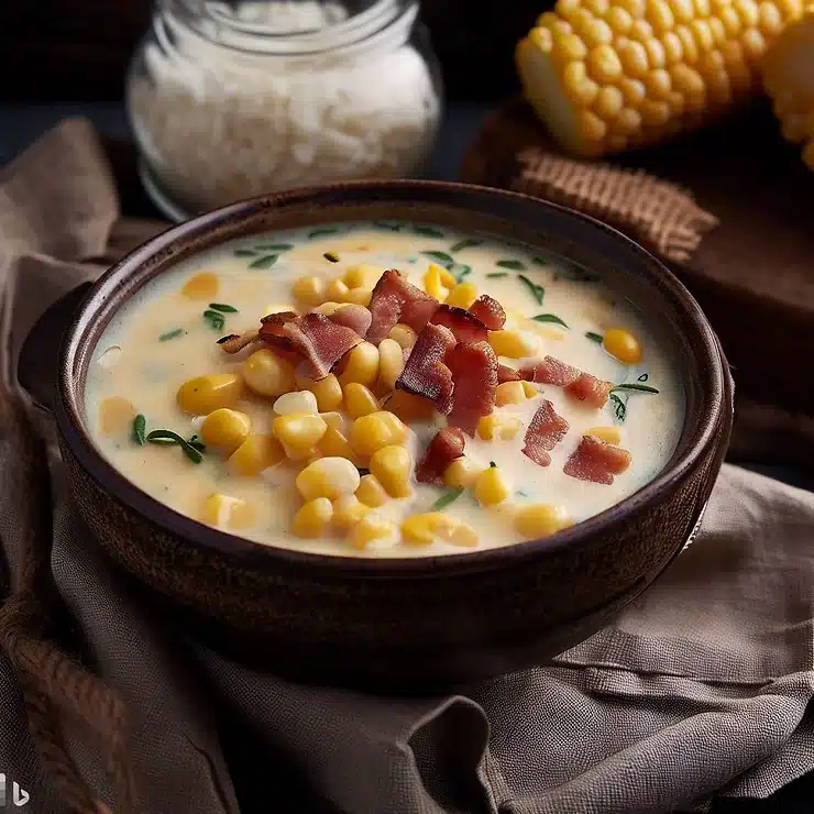 Opskrift på majs chowder med bacon og kartofler