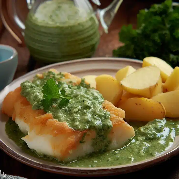 Opskrift på stegt torsk med persillesauce og kartofler