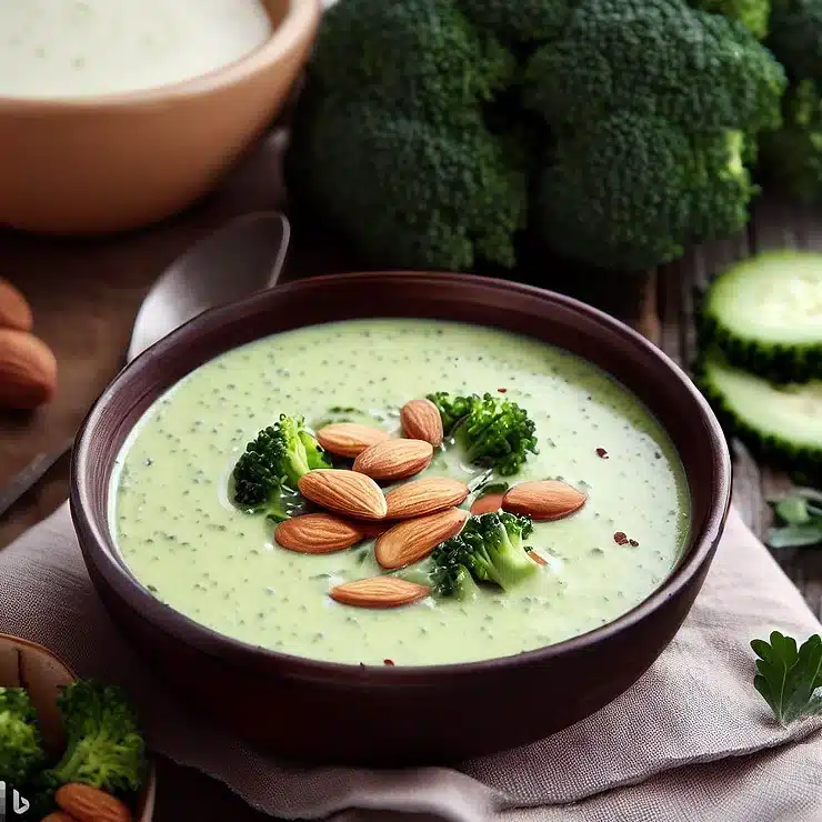 Opskrift på kold broccoli- og mandelsuppe