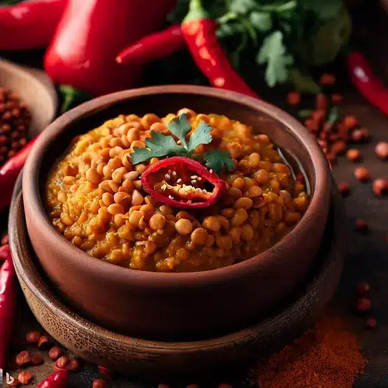 Opskrift på rød linse dhal med karrykrydderier og chili