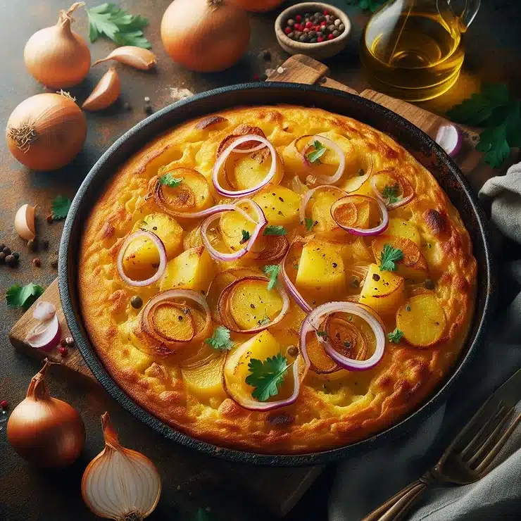 Spansk tortilla med kartofler og løg