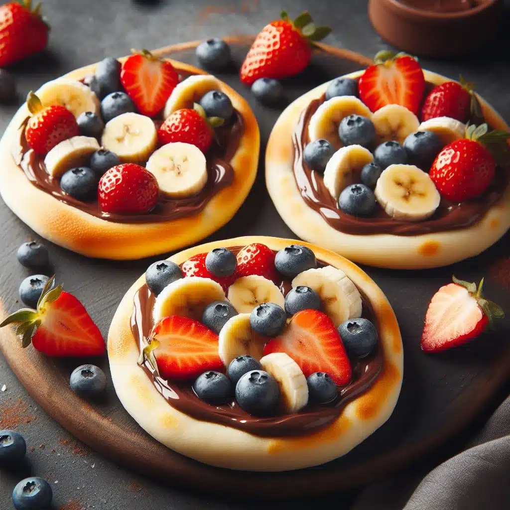 Opskrift på grillede pizzaer med Nutella og banan