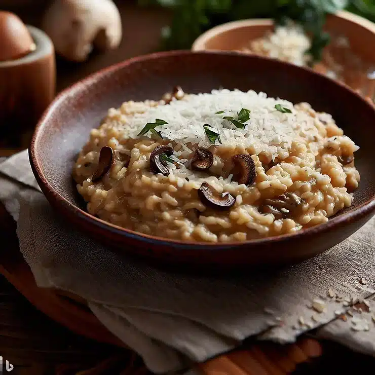 Opskrift på Risotto med svampe og parmesanost