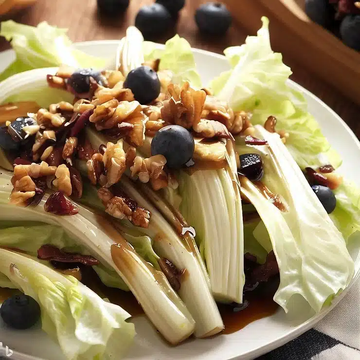Endiviesalat med blåbær, valnødder og balsamicovinaigrette