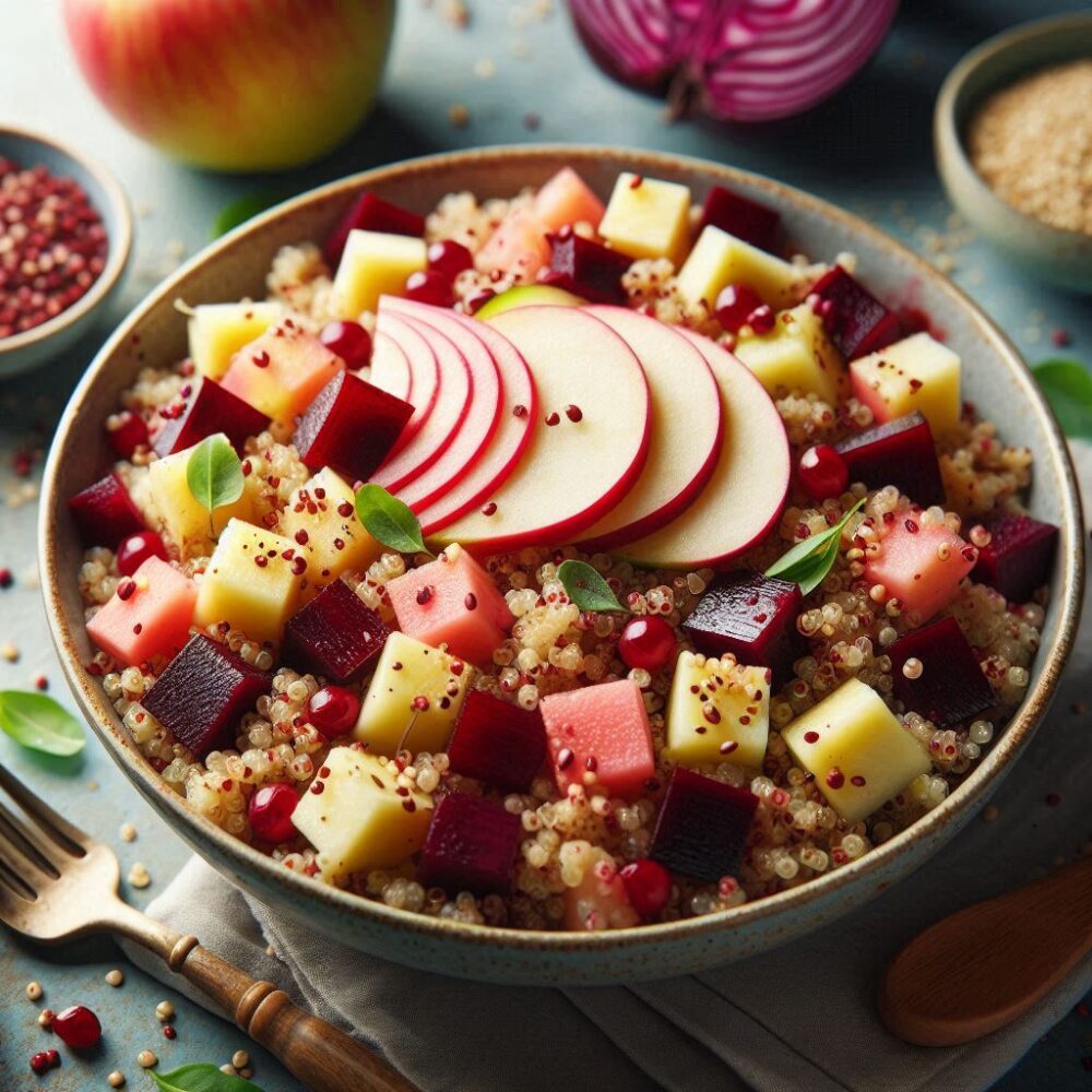 Æble- og rødbederagout med quinoa