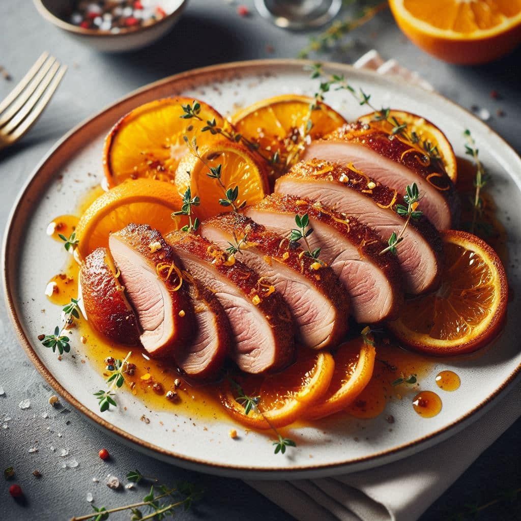 Andebryst á l’orange med timian