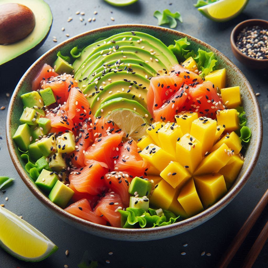 Avocadosalat med laks og mango
