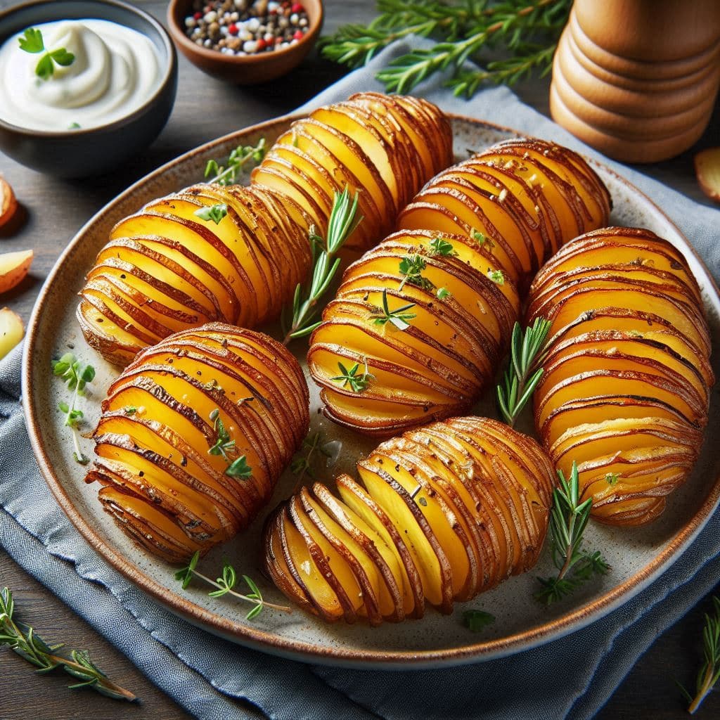 Hasselback-kartofler med urter