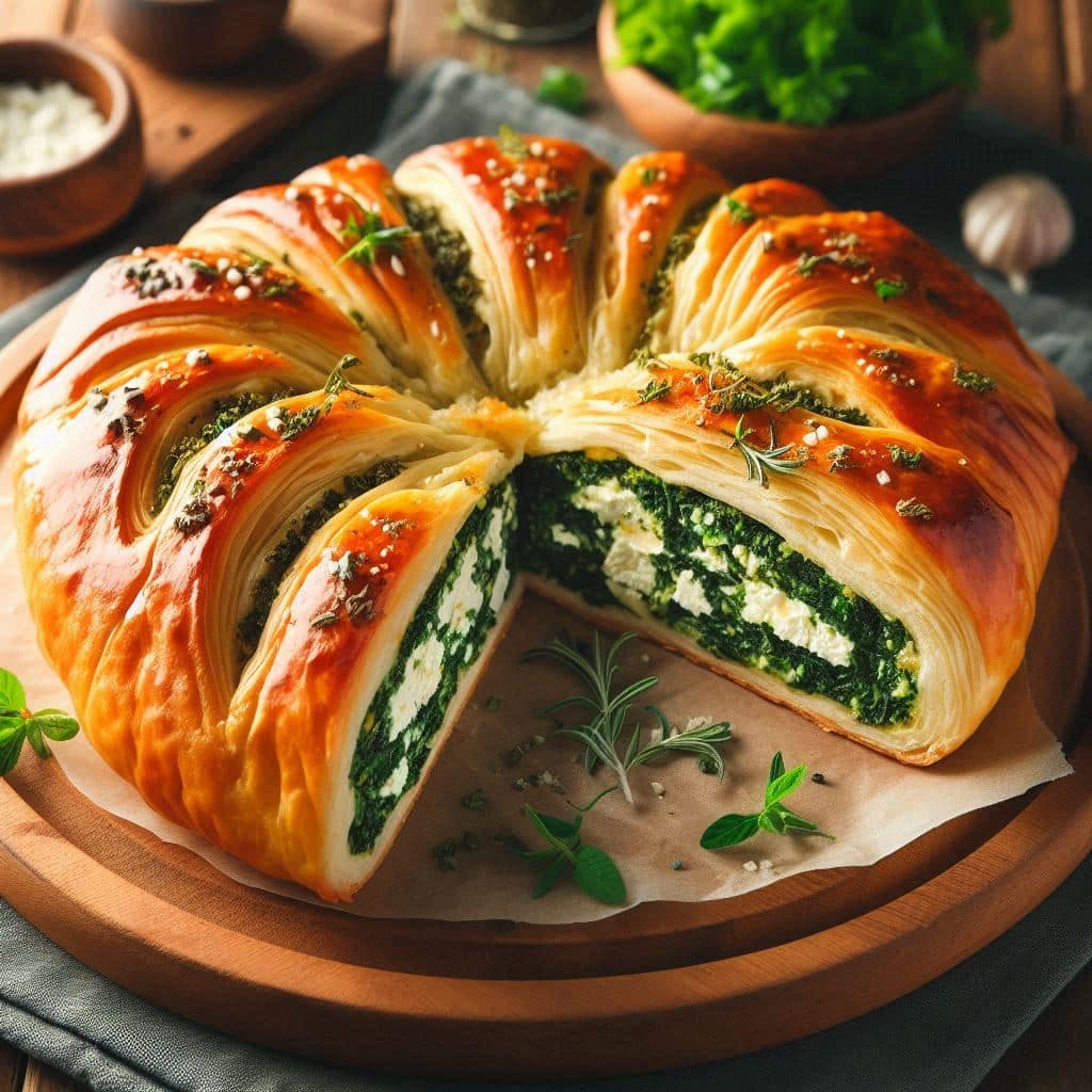 Albansk byrek med spinat og feta