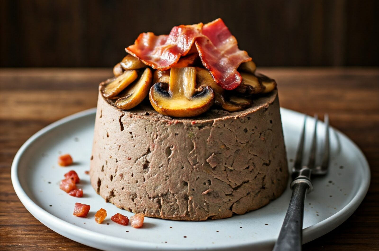 Leverpostej med champignon og bacon