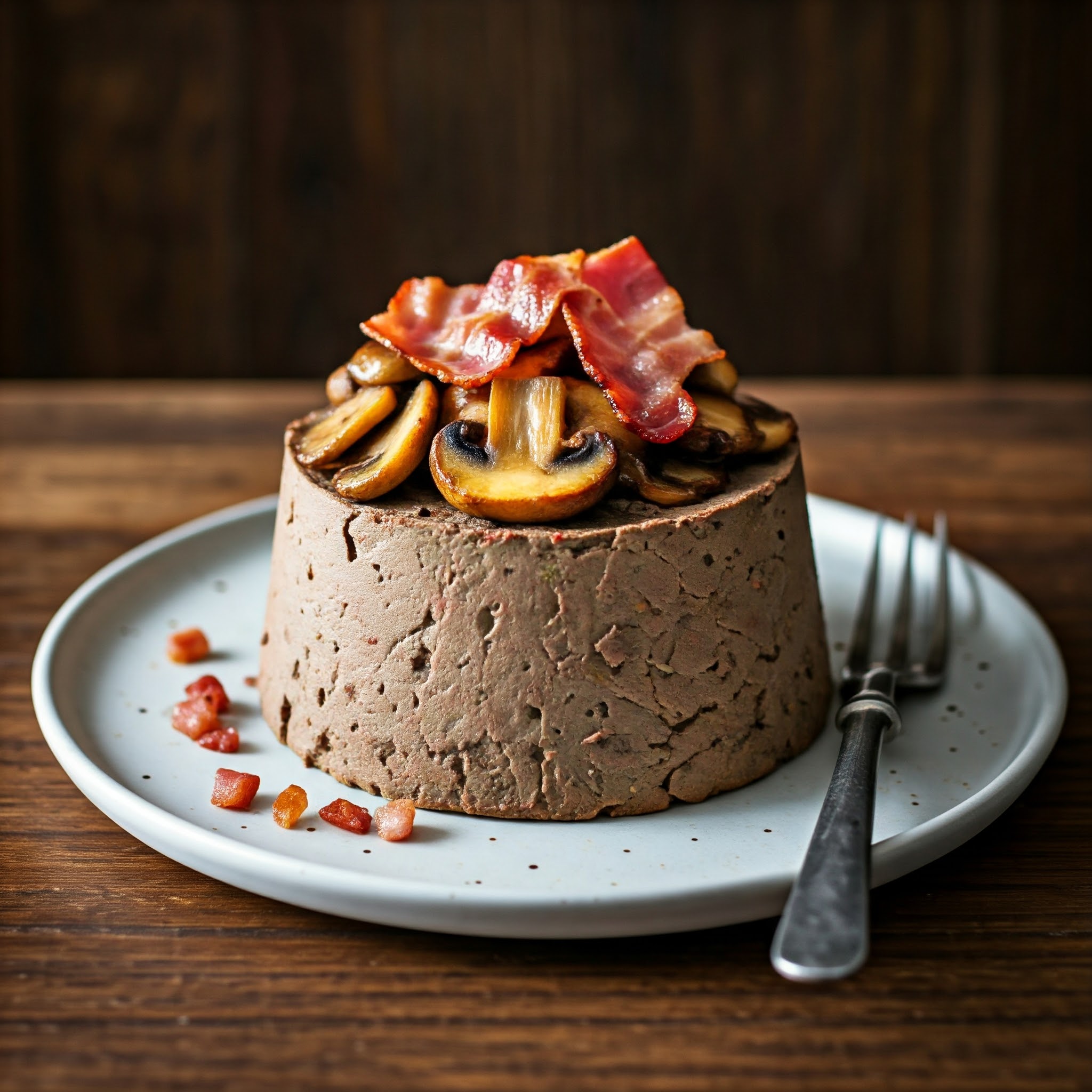 Leverpostej med champignon og bacon