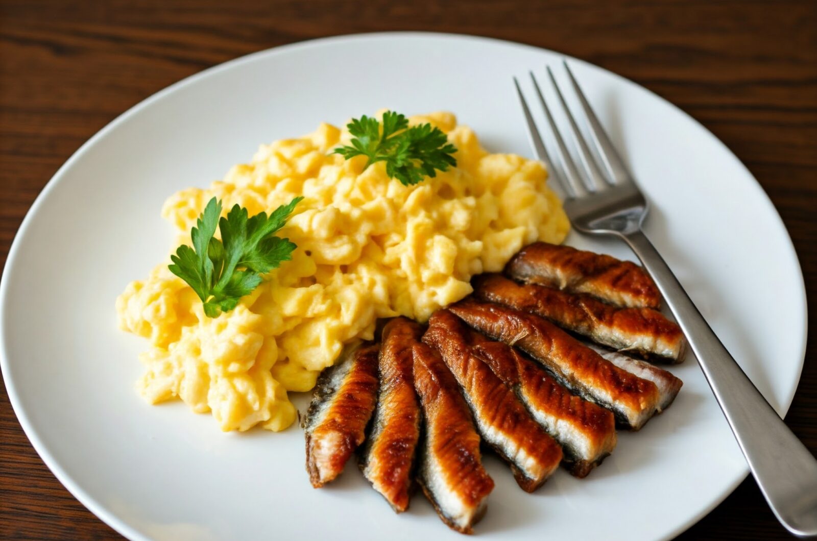 Lun røget ål med røræg