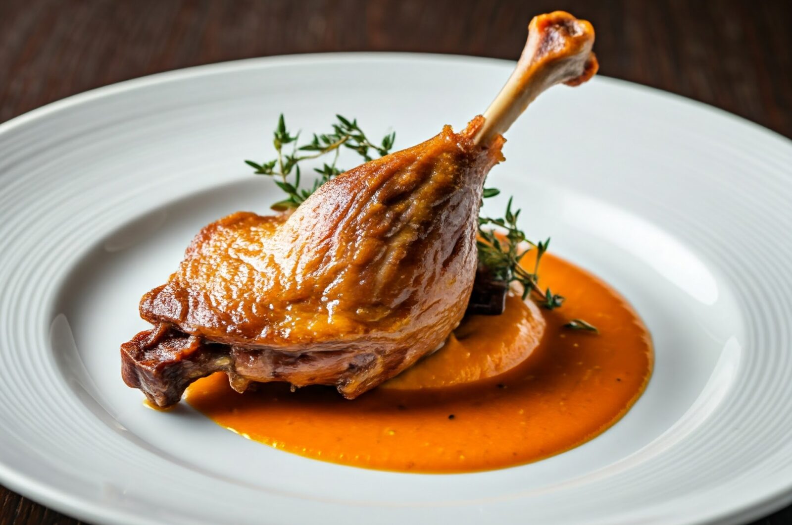 Andelår confit med appelsinsauce