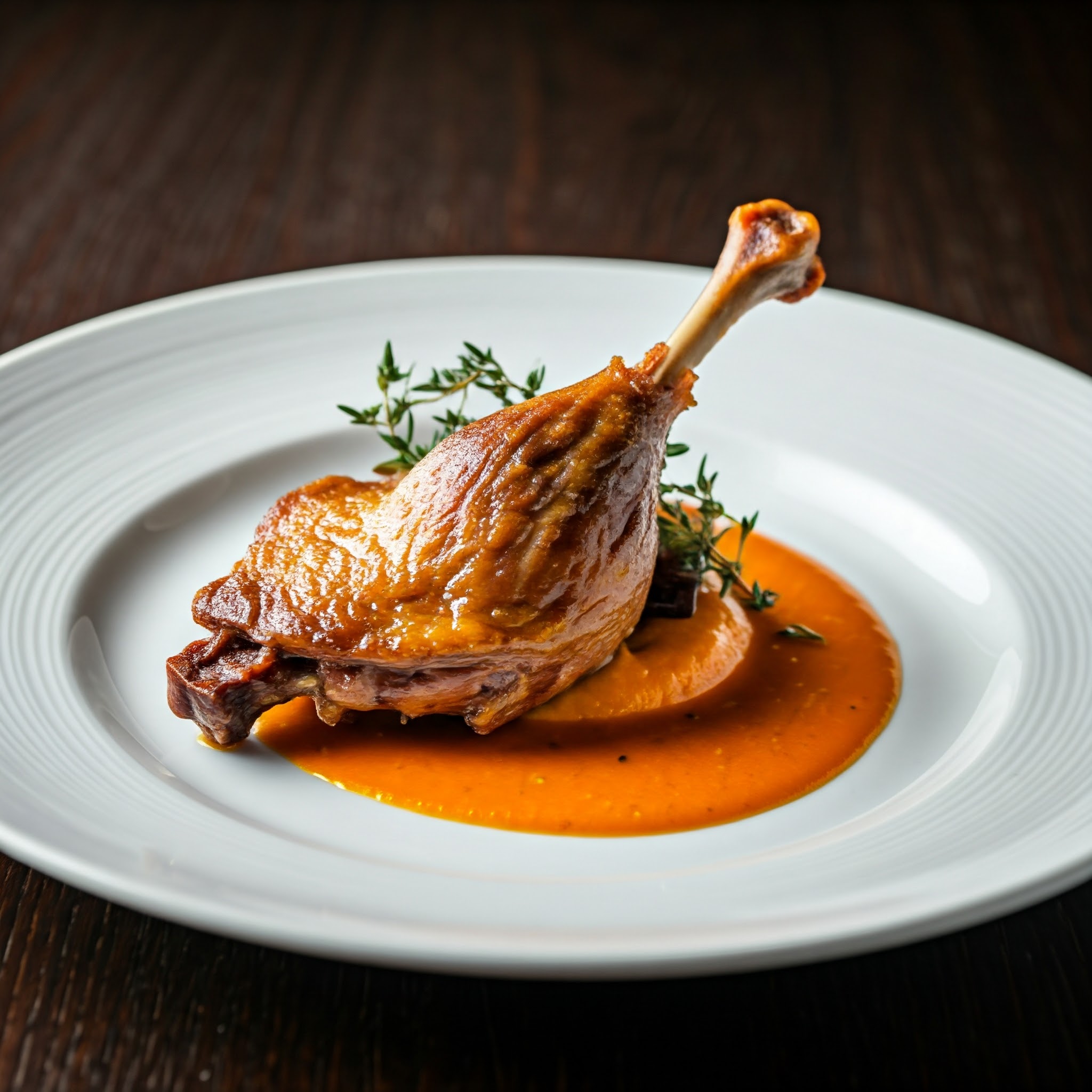 Andelår confit med appelsinsauce
