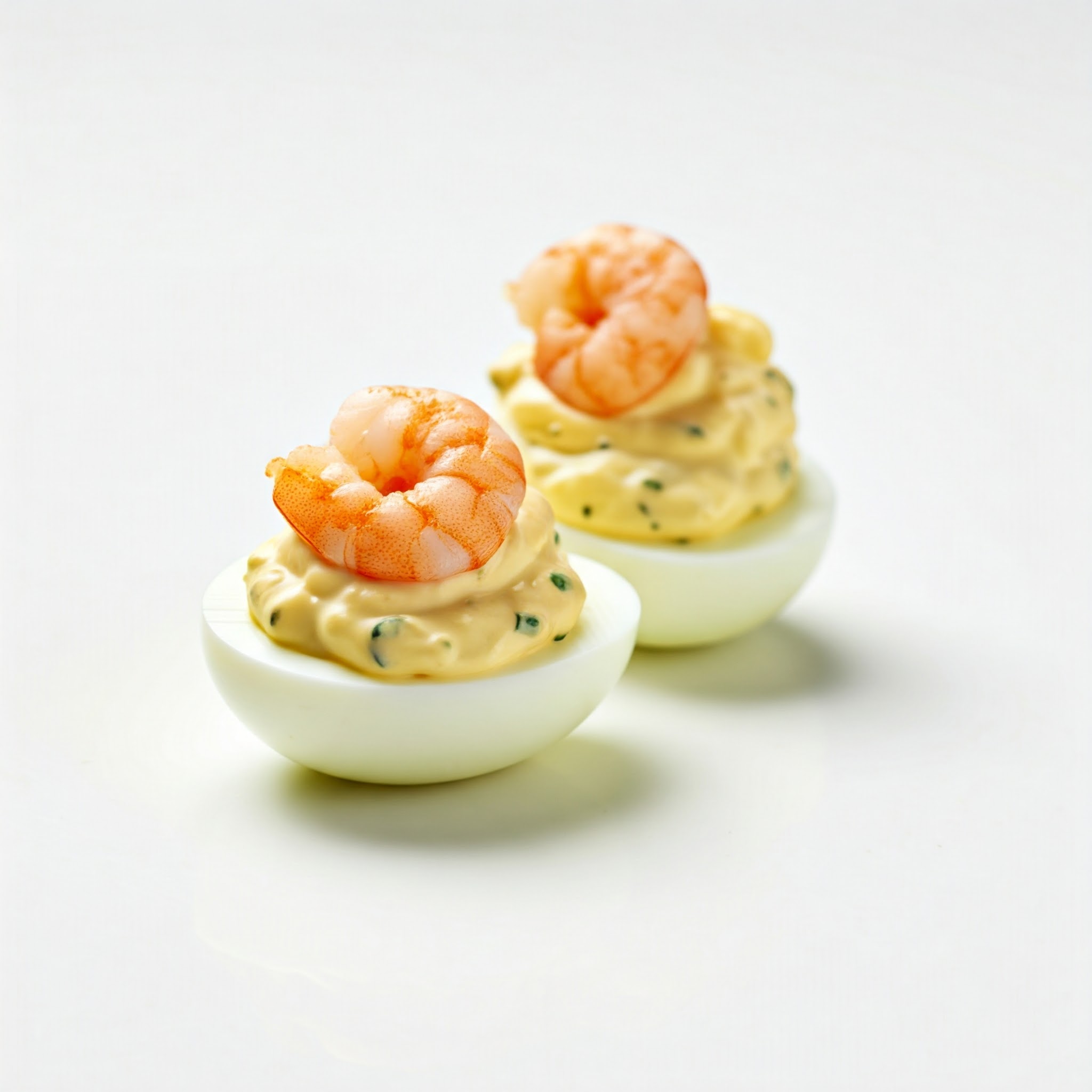 Æg med rejer og citronmayonnaise