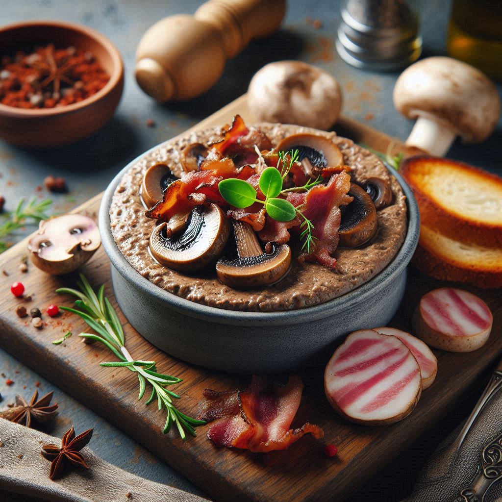 Lun leverpostej med svampe og bacon