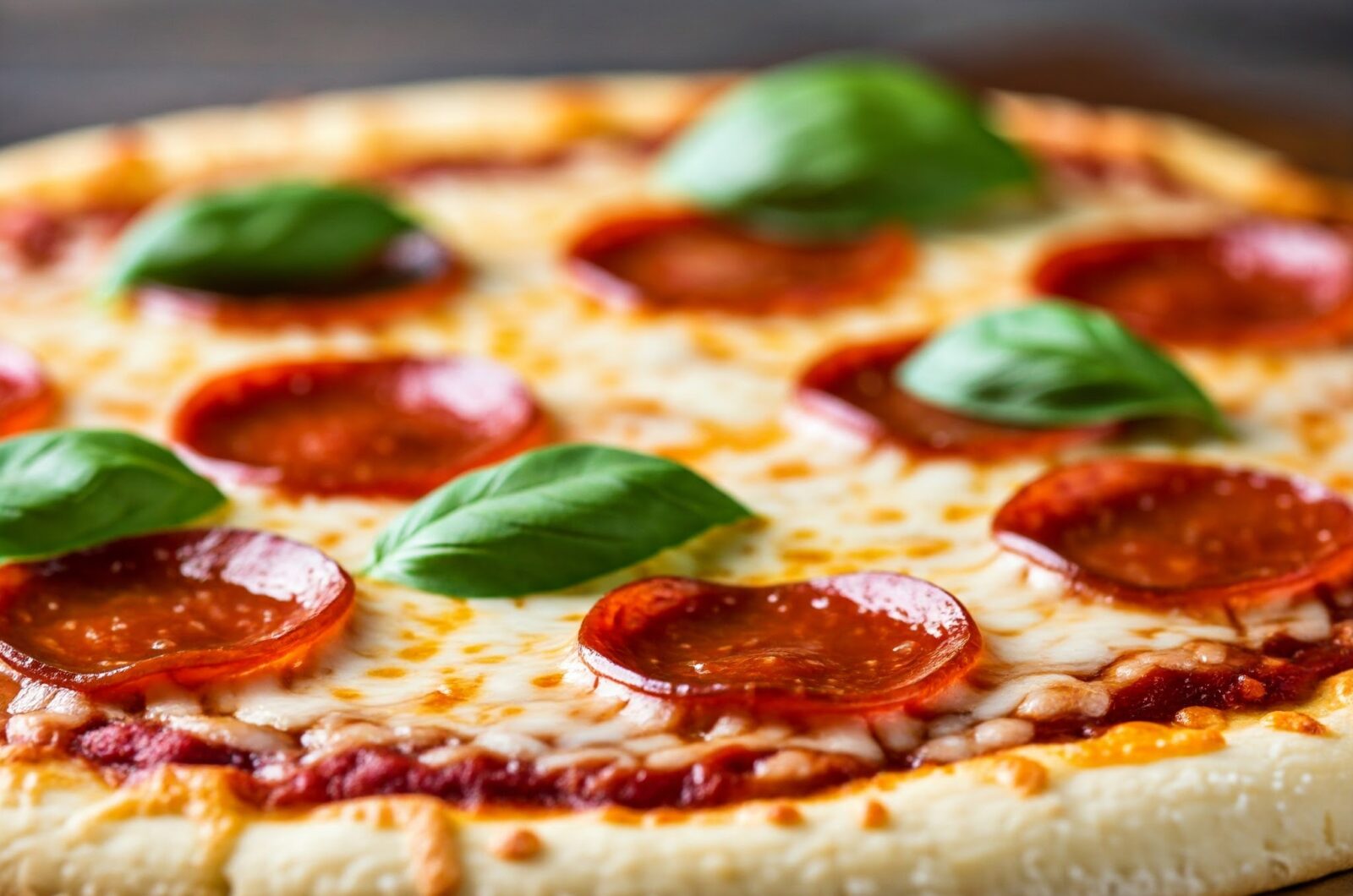 Blomkålspizza med peperoni og ost