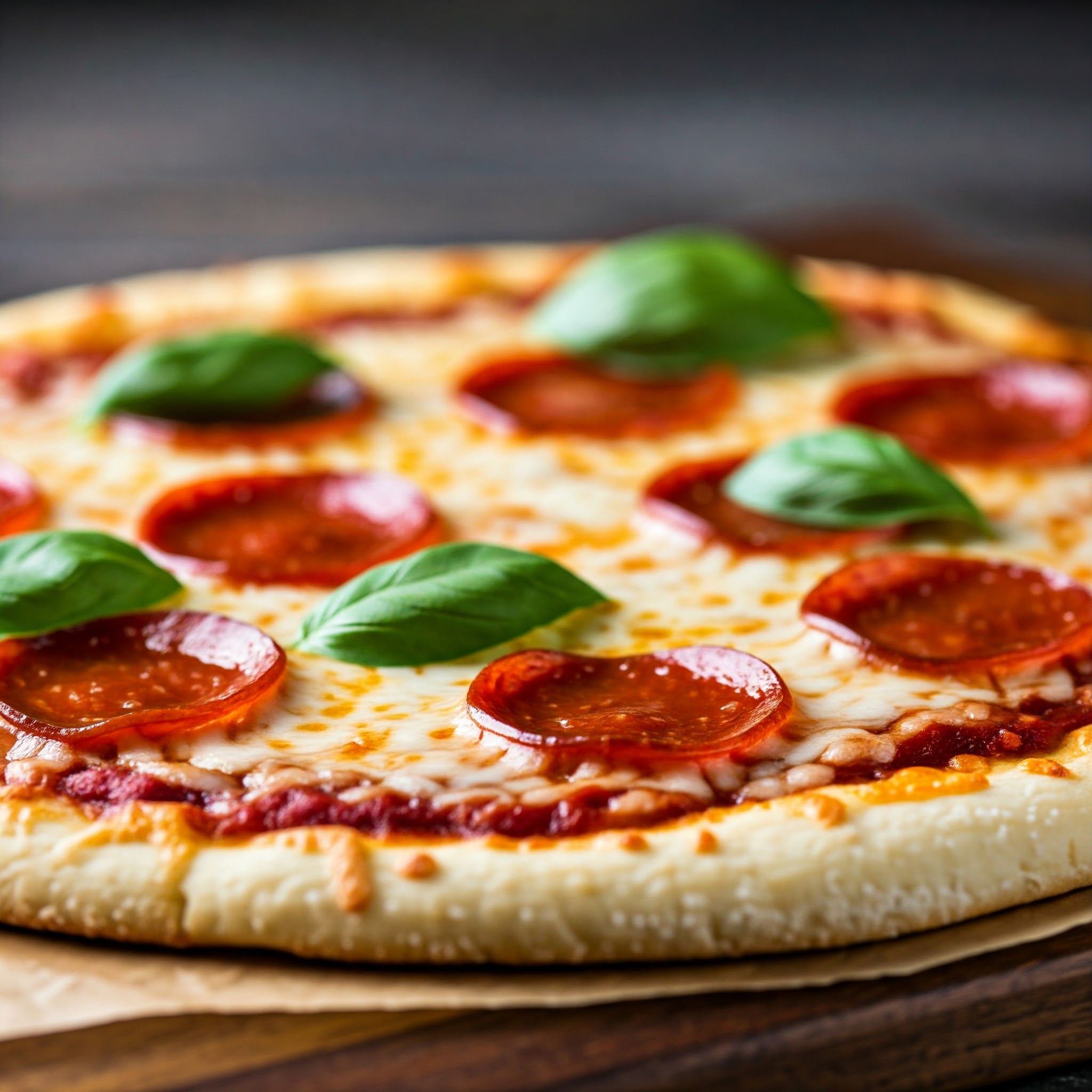 Blomkålspizza med peperoni og ost