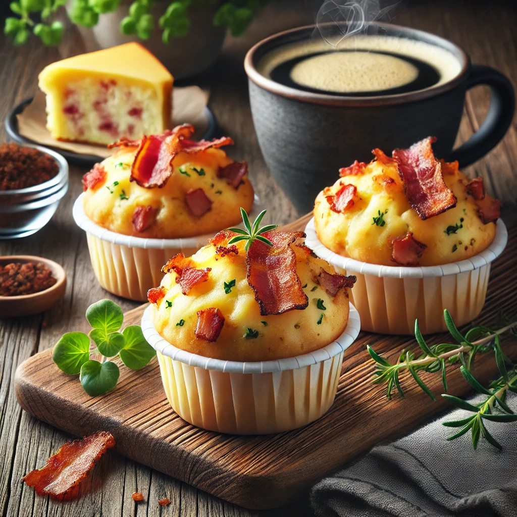 Keto Morgenmadsmuffins med Bacon og Ost