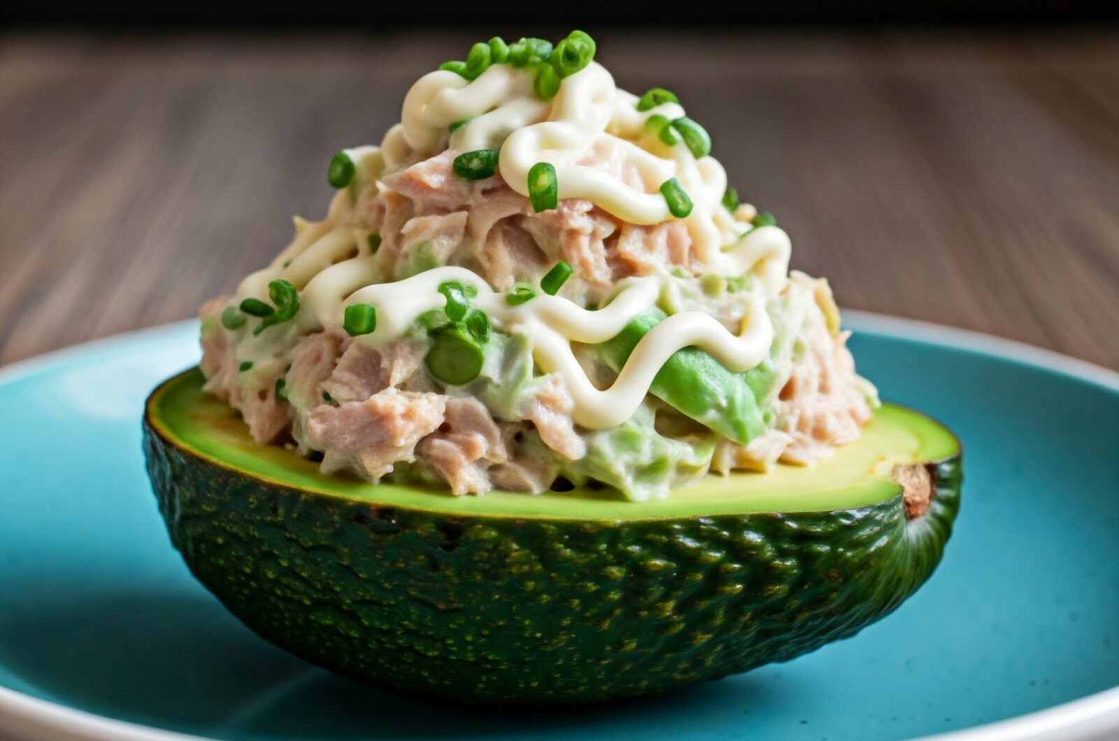 Fyldte avocadoer med tun og mayonnaise