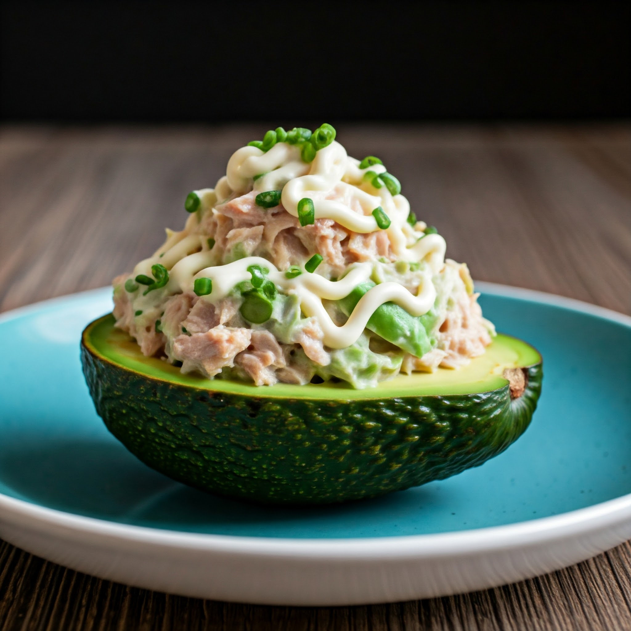 Fyldte avocadoer med tun og mayonnaise