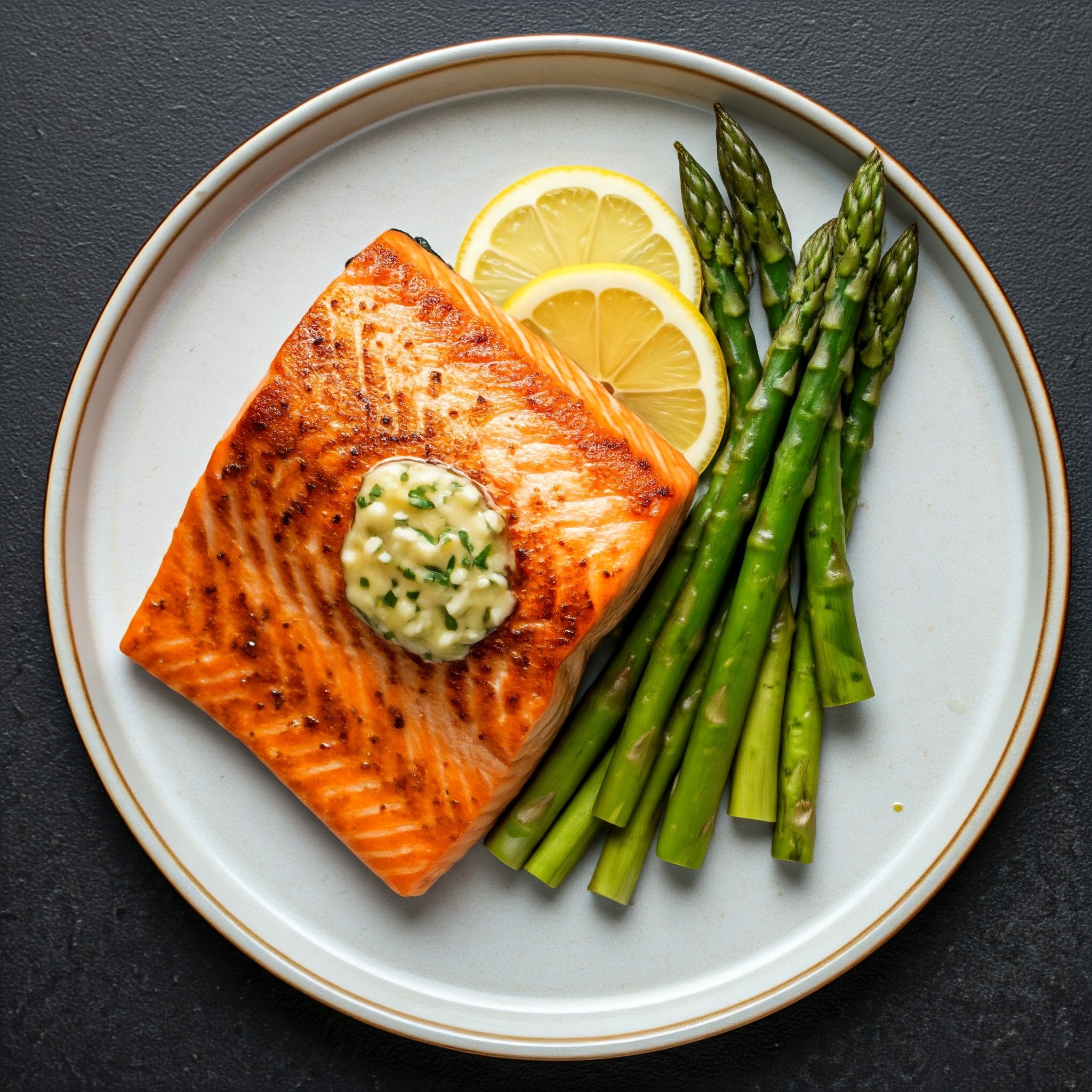 Grillet Laks med Citron-Smørsovs og Asparges