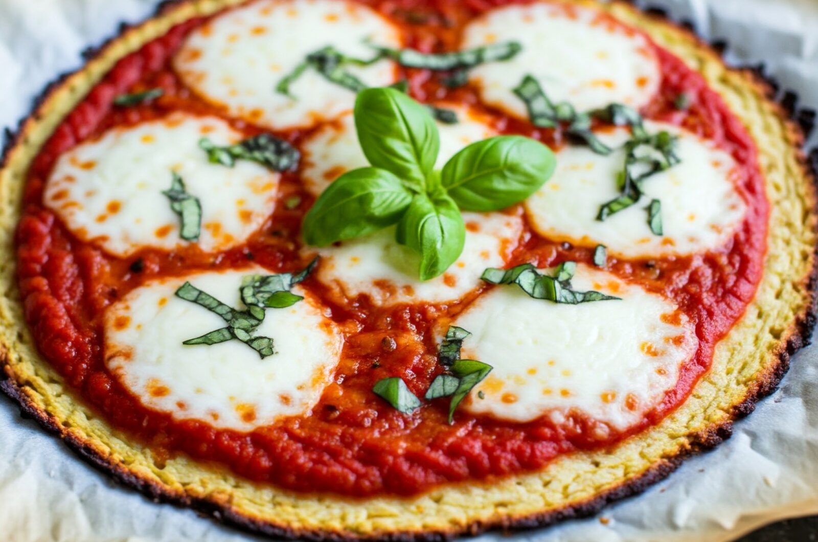 Keto-pizza med blomkålsbund