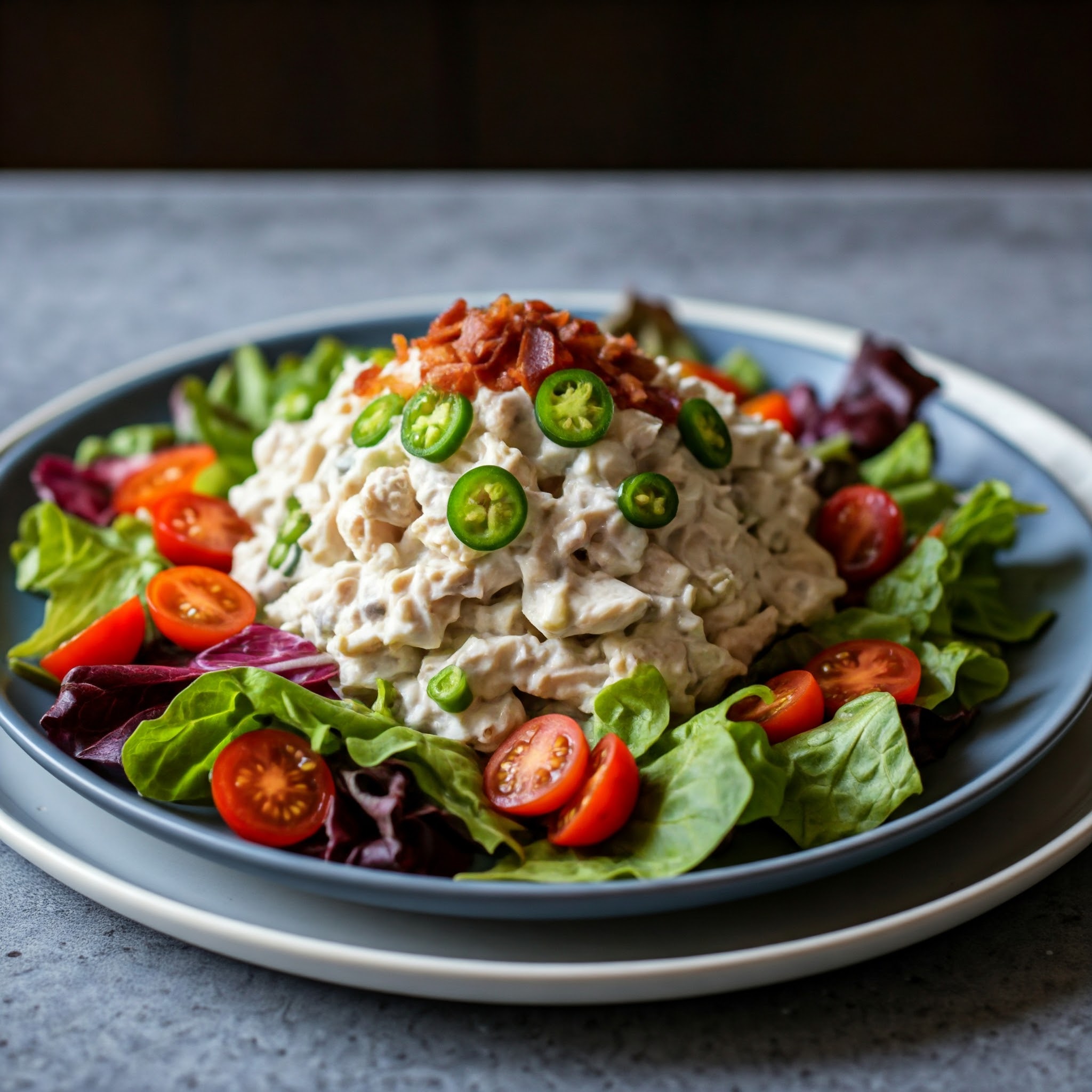 Jalapeño kyllingesalat med sprød bacon