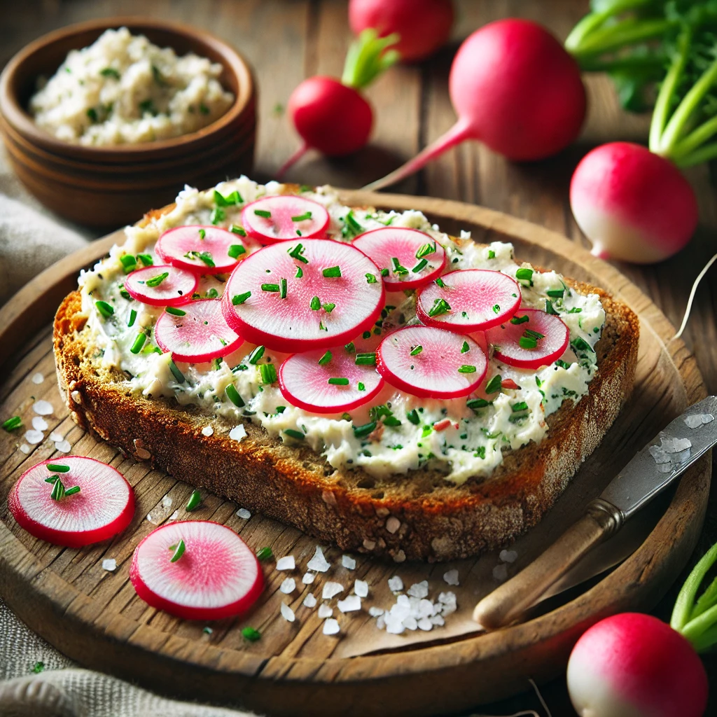 Radisesmør på sprødt fuldkornsbrød