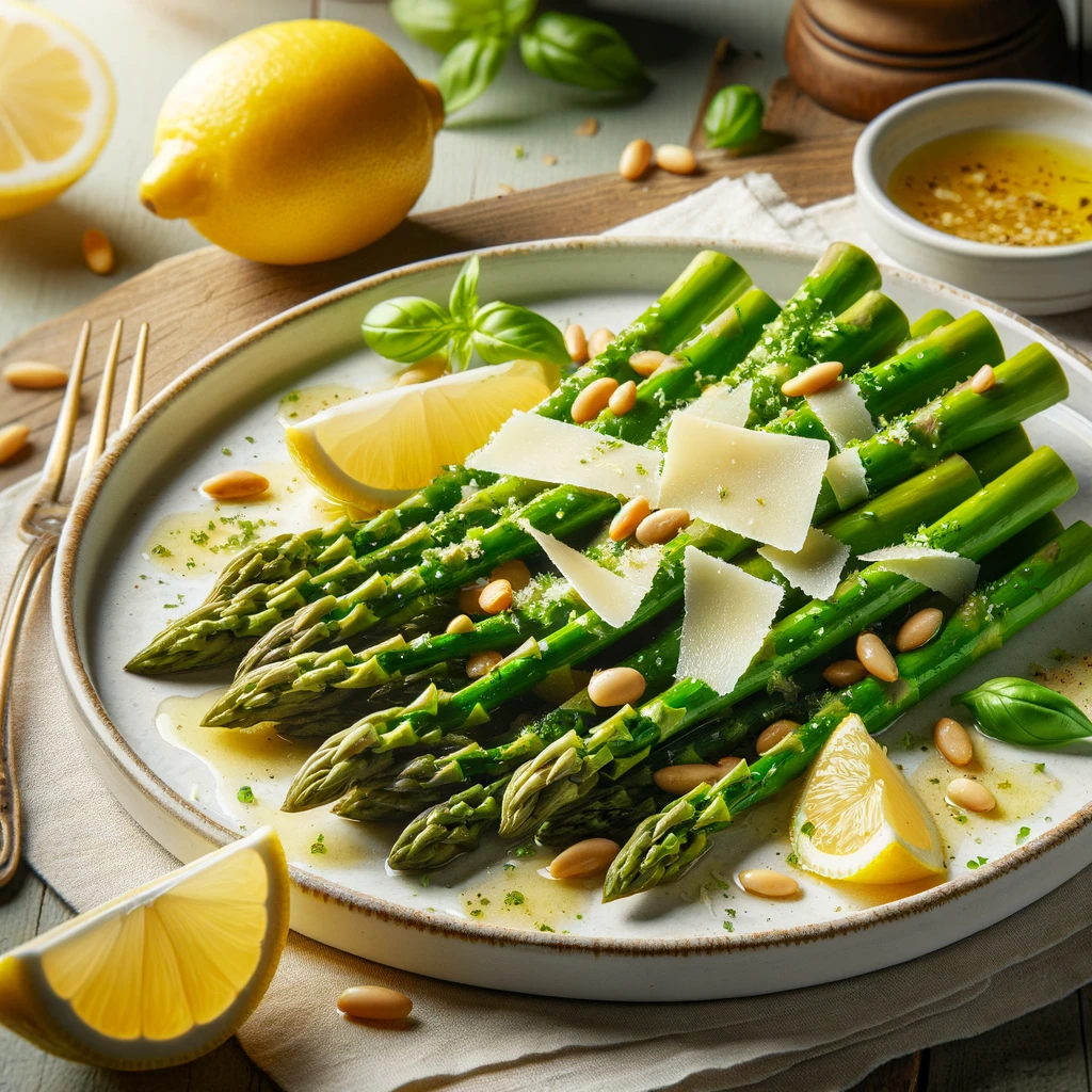 Aspargessalat med Citronvinaigrette og Parmesan