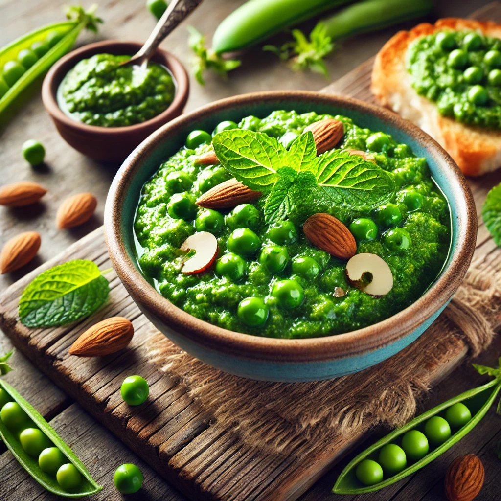 Frisk Ærtepesto med Mandler og Mynte