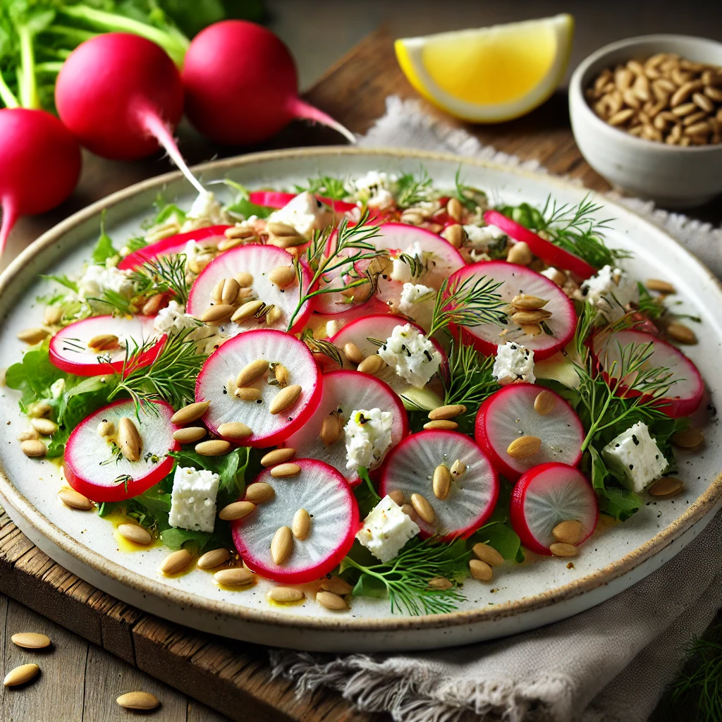 Radisesalat med Feta, Dild og Ristede Solsikkekerner