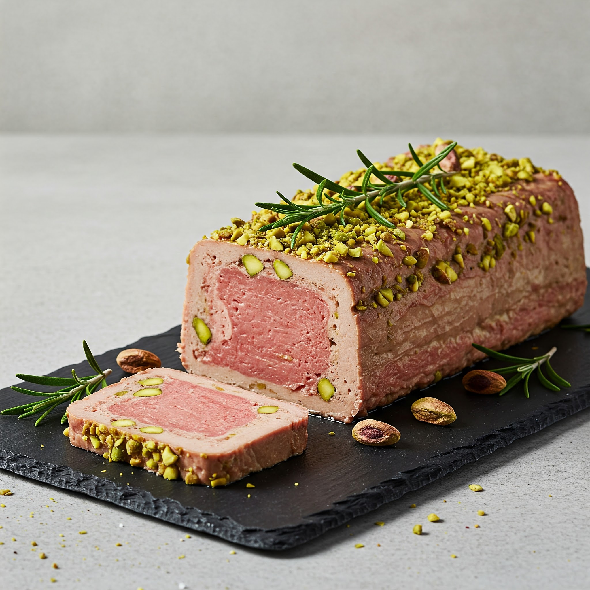 Lammeterrine med pistacie og rosmarin