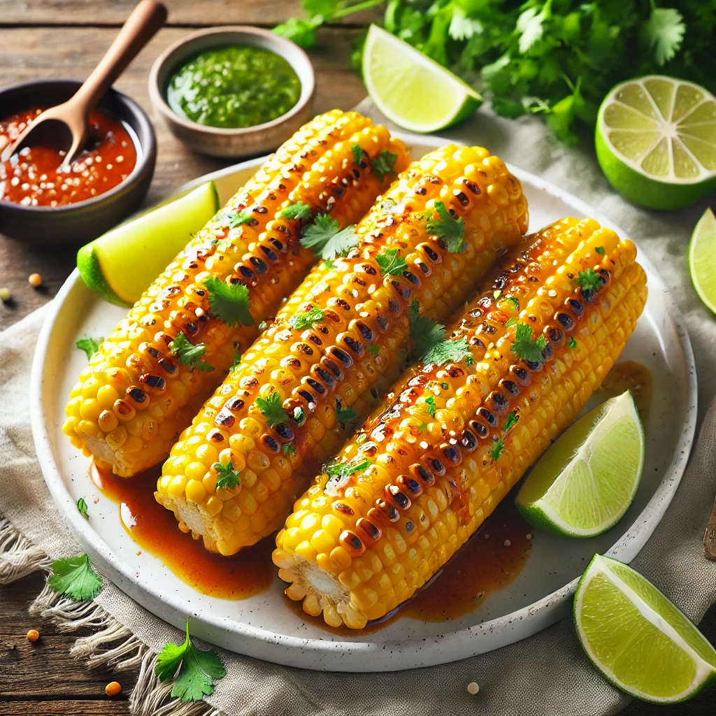 Stegte majskolber med chipotle-smør og limesaft