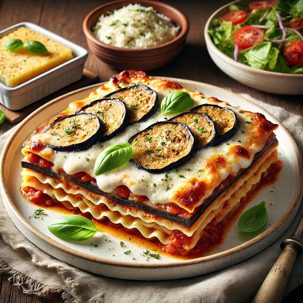 Lasagne med aubergine og ricotta