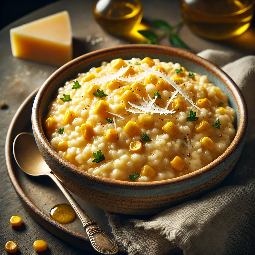 Majs- og parmesanrisotto