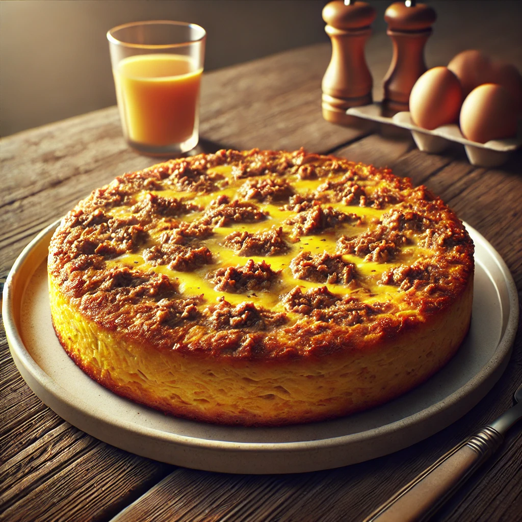 Oksefars-æggepandekage