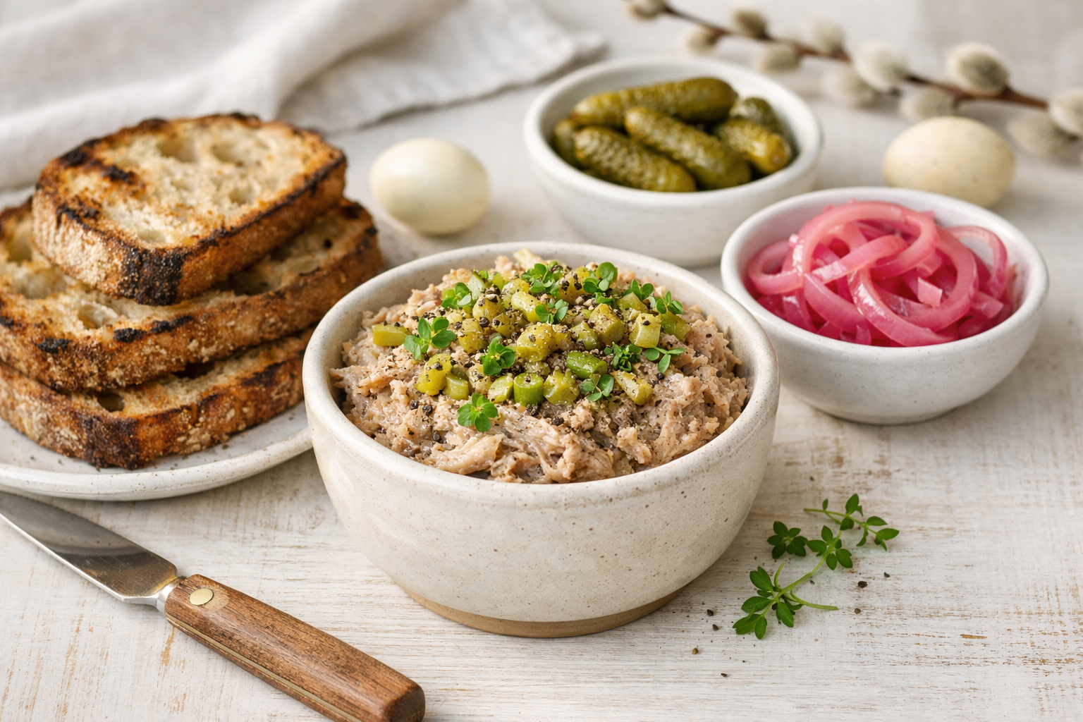 Anderillette med cornichoner