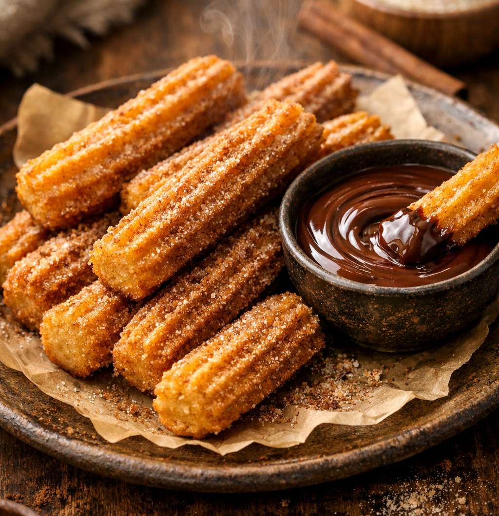 Churros – sprøde spanskrør med sukker og kanel